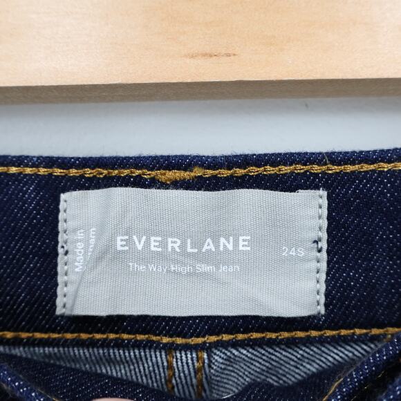 NWOT Everlane The Way-High Slim Jean In Dark Indigo Blue Size 24 Short - Picture 5 of 6